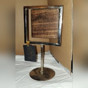 Trio Of World Pieces Standing Metal And Faux Wood Sculptures